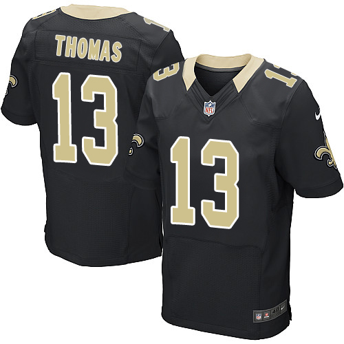 Men's Elite Michael Thomas Nike Jersey Black Home - #13 NFL New Orleans Saints
